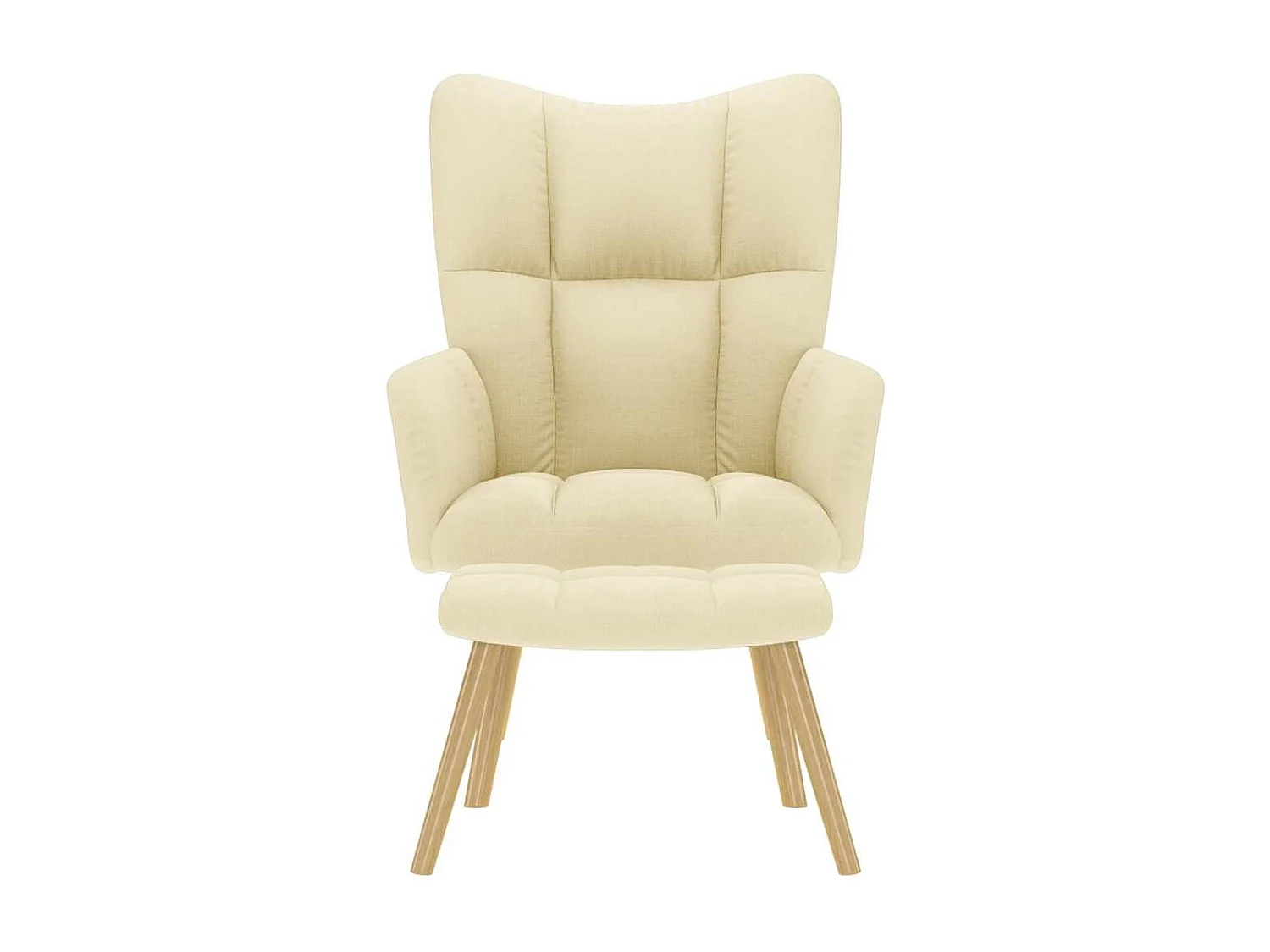 Fauteuil de relaxation-Fauteuil de Lecture avec repose-pied Crème Tissu SHL3067