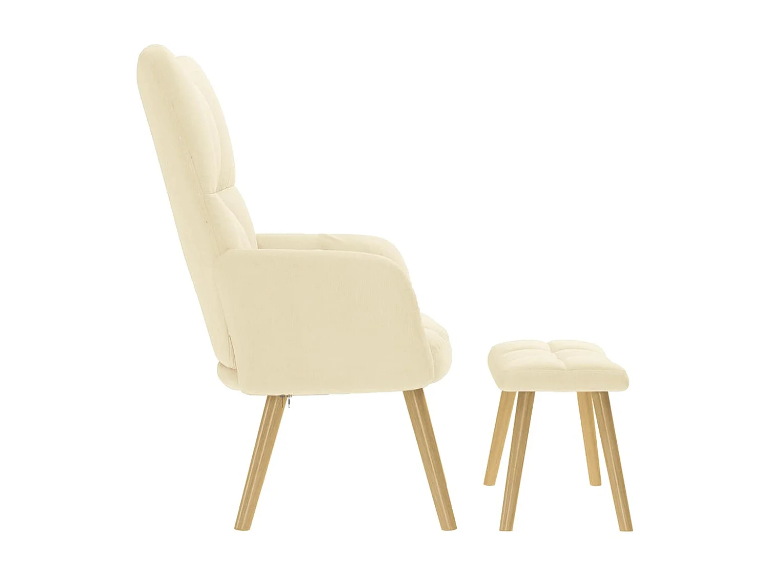 Fauteuil de relaxation-Fauteuil de Lecture avec repose-pied Crème Tissu SHL3067