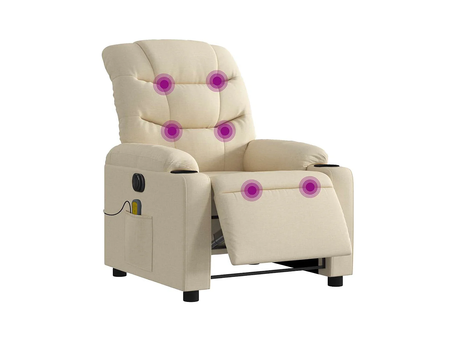 Sillón de relax | Sillón reclinable de masaje eléctrico tela color crema SHL2991