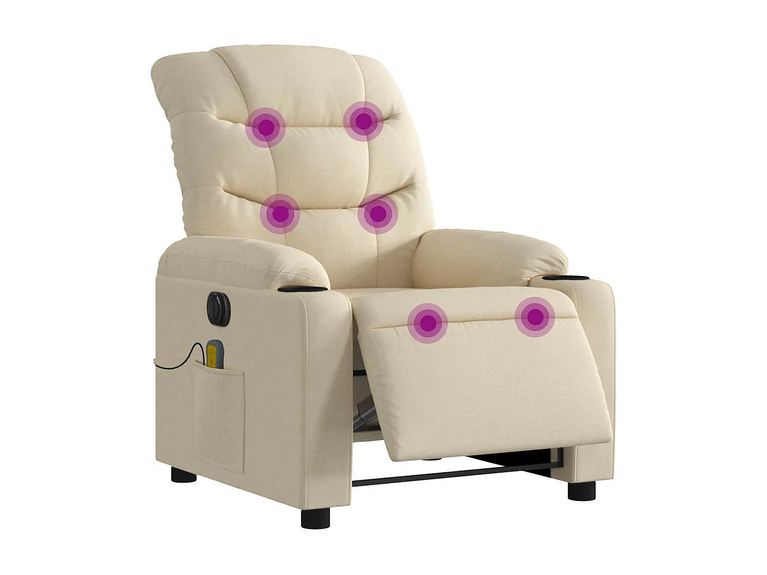 Fauteuil inclinable électrique-Chaise de relax-Fauteuil de Massage crème tissu SHL2142