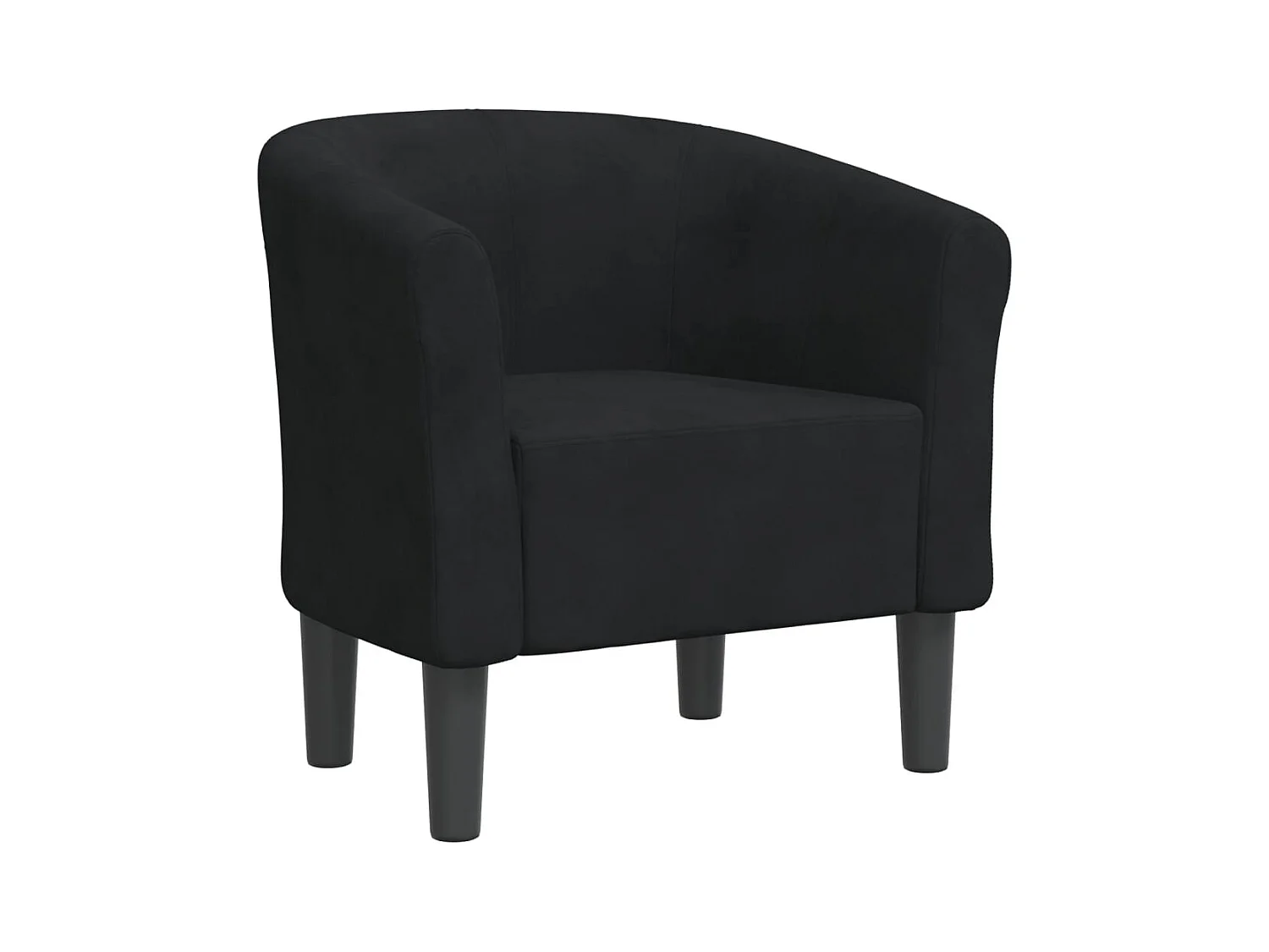 Fauteuil de Salon-Chaise cabriolet noir velours SHL922