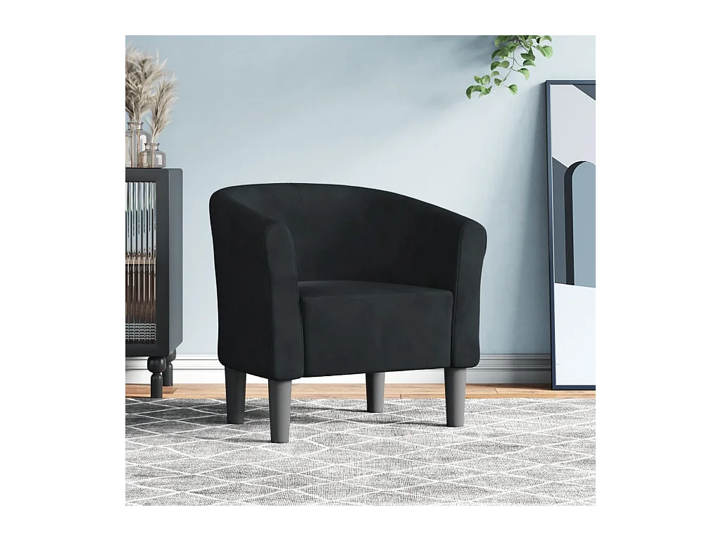 Sillón de salón | Silla de relax | Sillón de terciopelo negro SHL8751