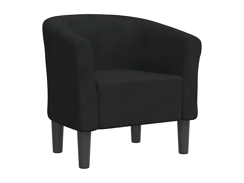 Fauteuil de Salon-Chaise cabriolet noir velours SHL922