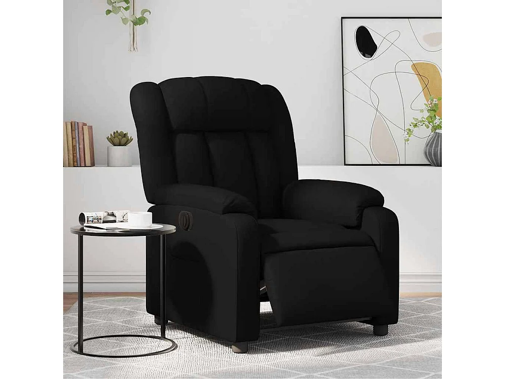 Relaxsessel Elektrisch | Lounge Sessel indoor Schwarz Kunstleder SHL69411