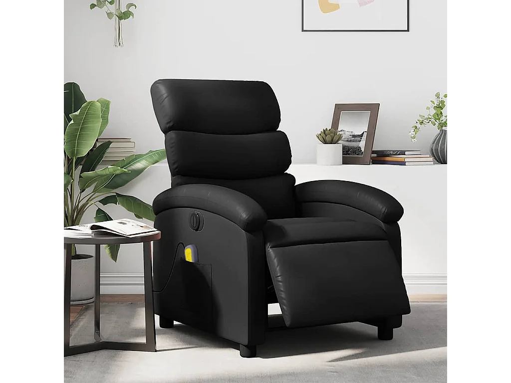 Massagesessel Elektrisch | Relaxsessel indoor Schwarz Kunstleder SHL34918