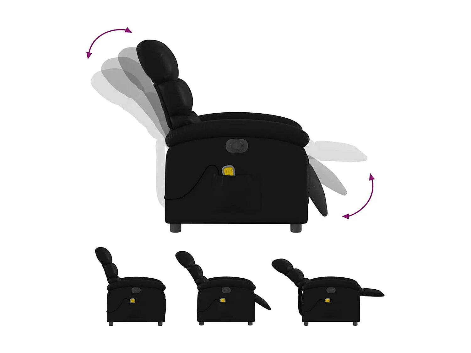 Massagesessel Elektrisch | Relaxsessel indoor Schwarz Kunstleder SHL34918