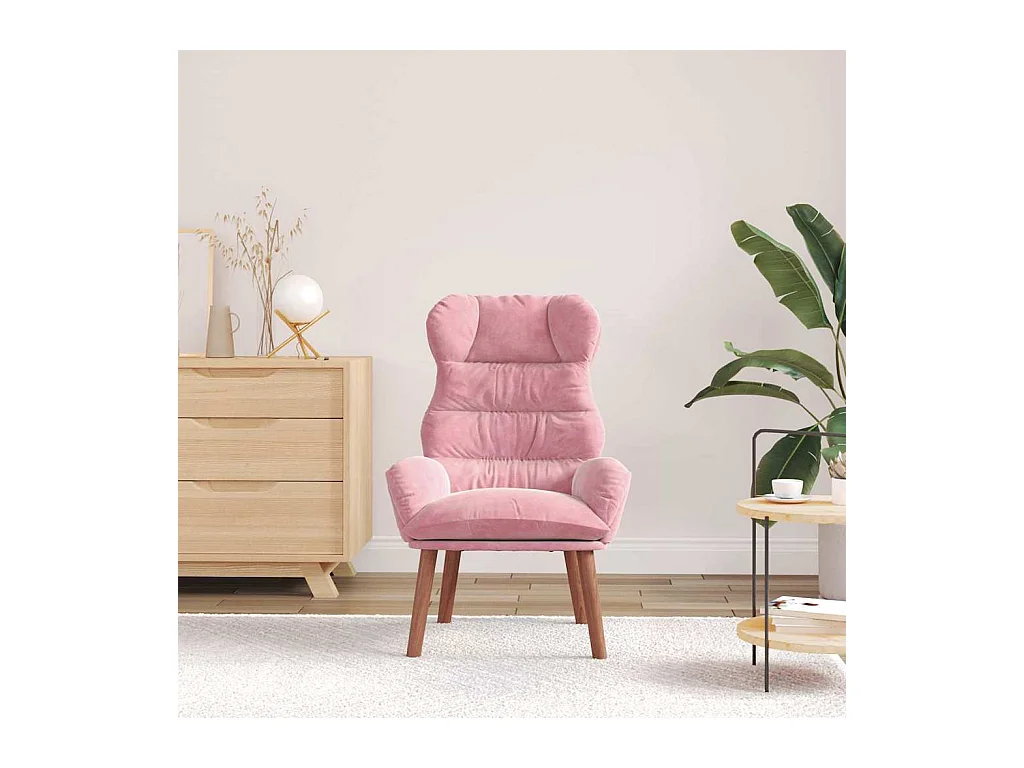 Sillón de relax | Silla Relax | Sillón de salón Rosa 69x74x93 cm Terciopelo SHL7107