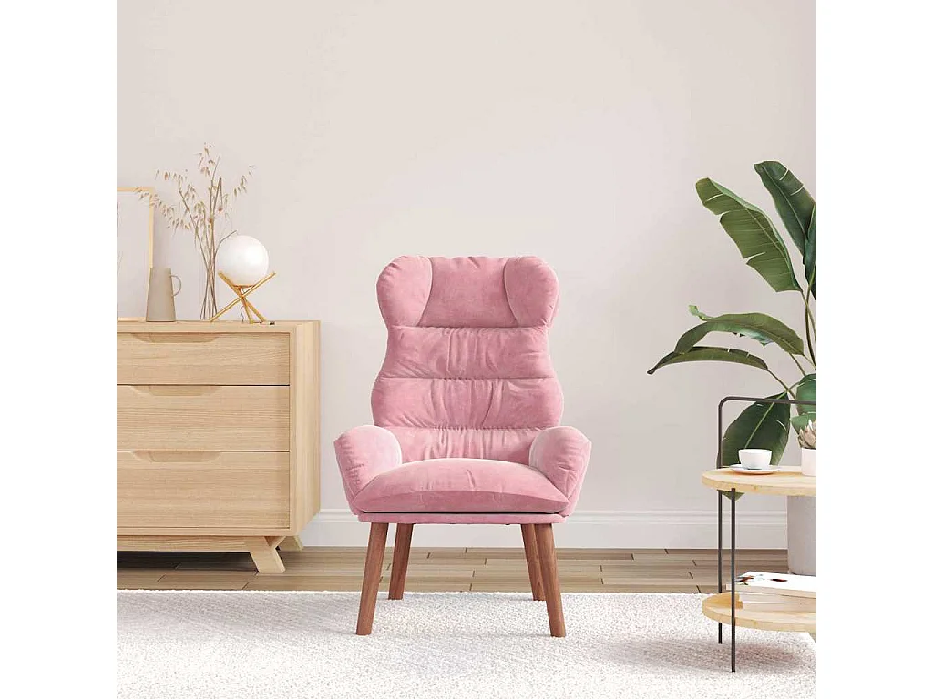 Fauteuil Salon-Chaise de relax Rose 69x74x93 cm Velours SHL1447