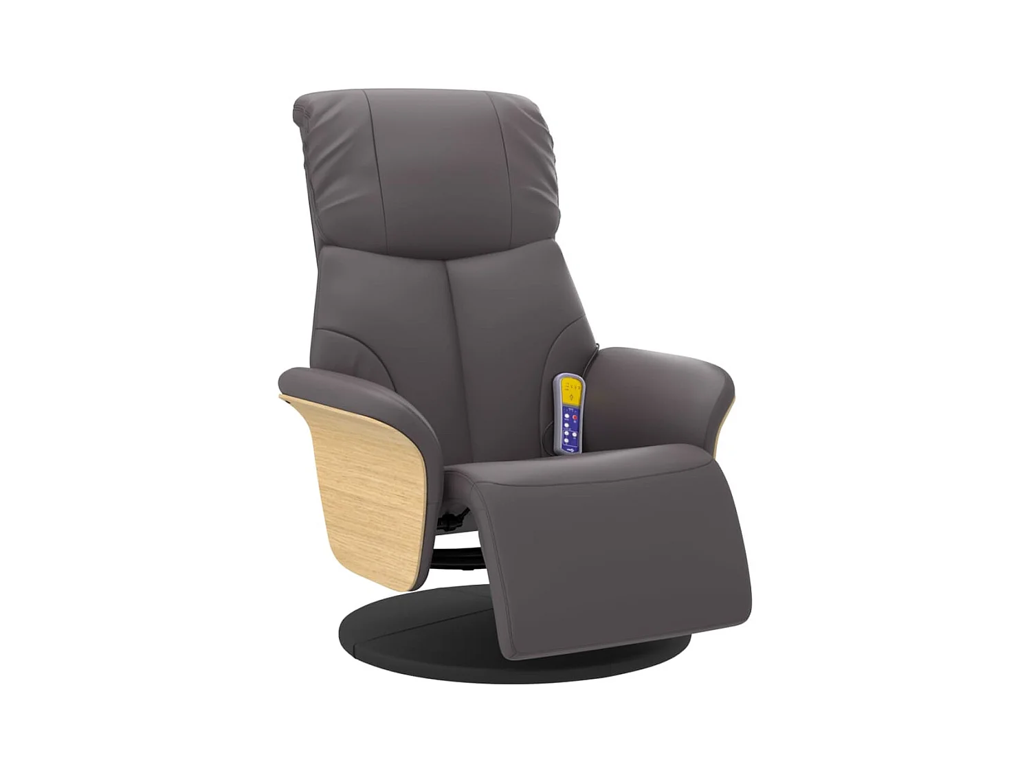 Sillón de relax | Sillón reclinable de masaje con reposapiés cuero sintético gris SHL3167