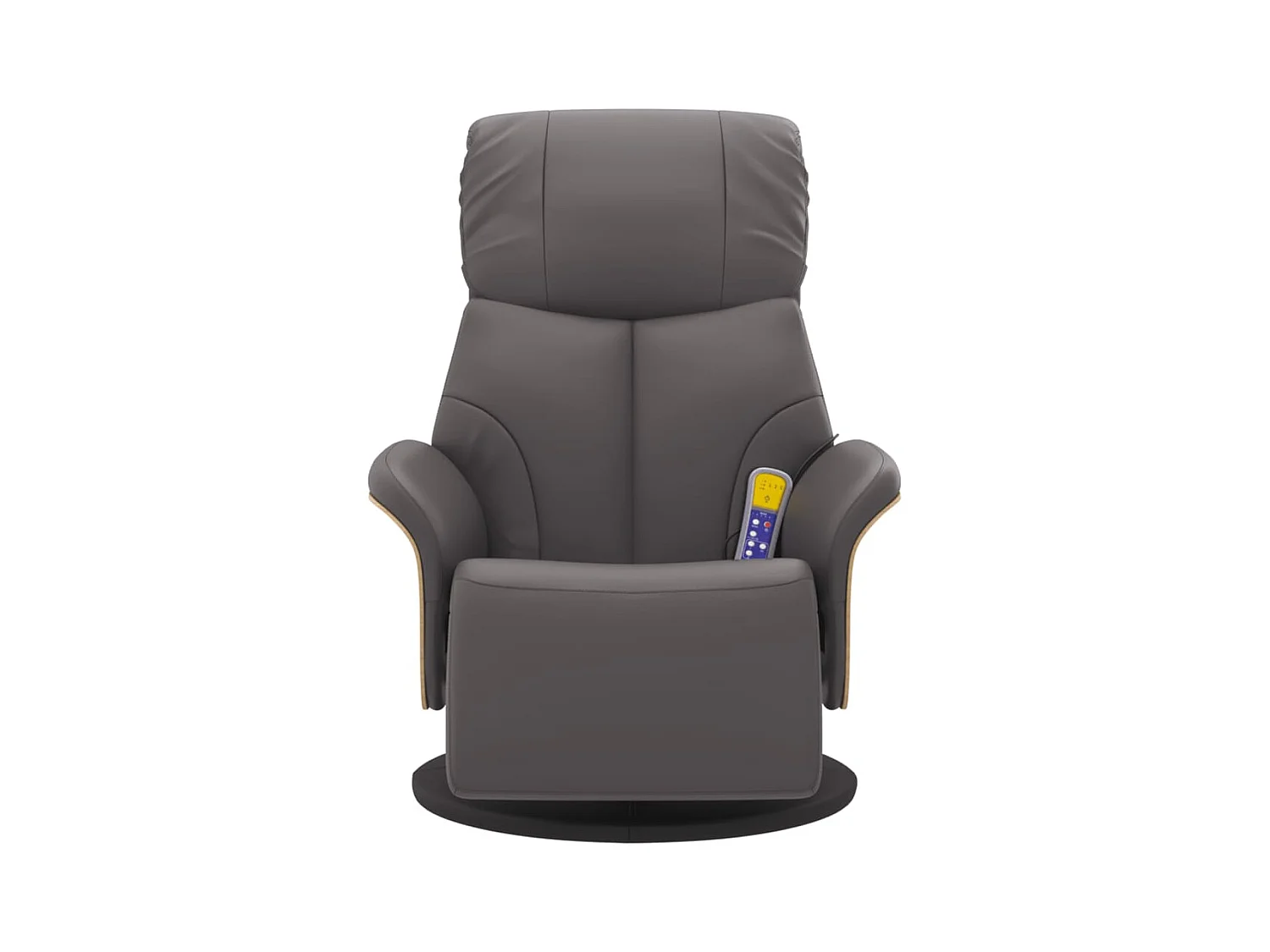 Sillón de relax | Sillón reclinable de masaje con reposapiés cuero sintético gris SHL3167