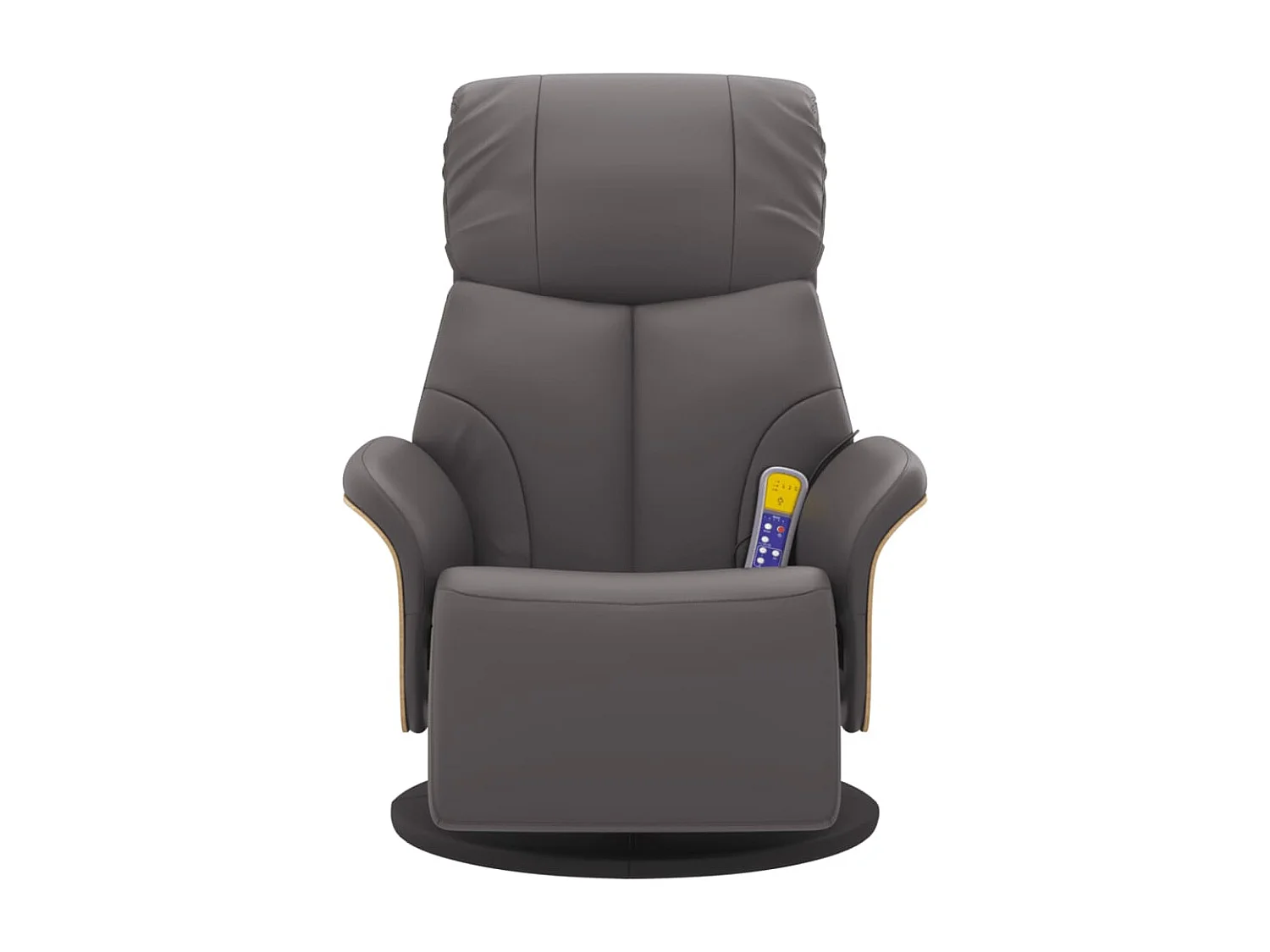 Sillón de relax | Sillón reclinable de masaje con reposapiés cuero sintético gris SHL3167