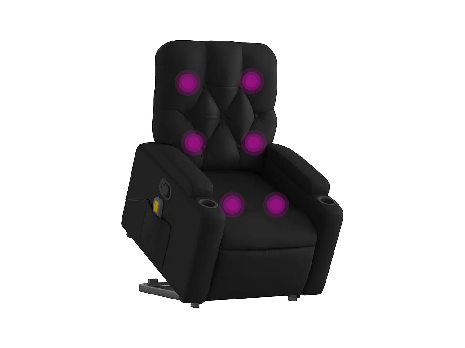 Fauteuil inclinable-Chaise de relax-Fauteuil de Massage Noir Similicuir SHL5425