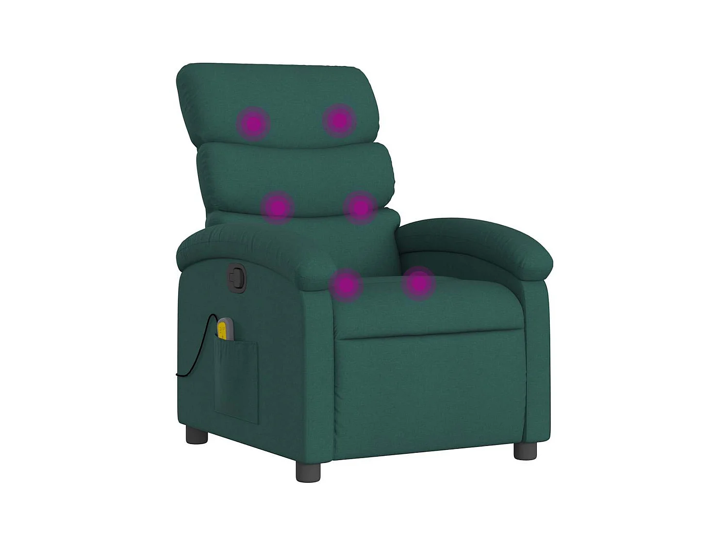 Fauteuil inclinable-Chaise de relax-Fauteuil de Massage vert foncé tissu SHL5334