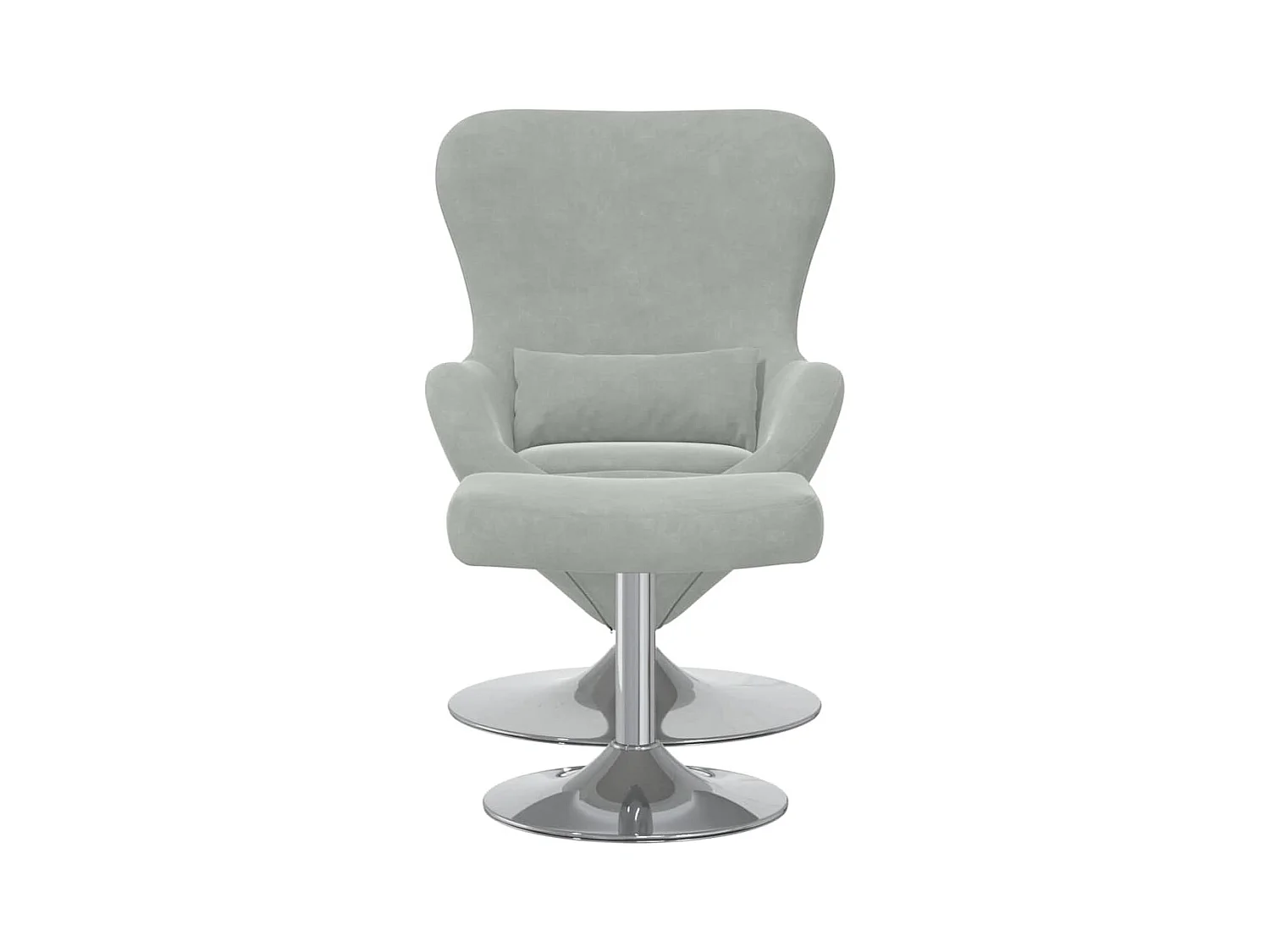 Silla de relax | Sillón Huevo con Puff Gris claro 63x73x90 cm Terciopelo SHL4753