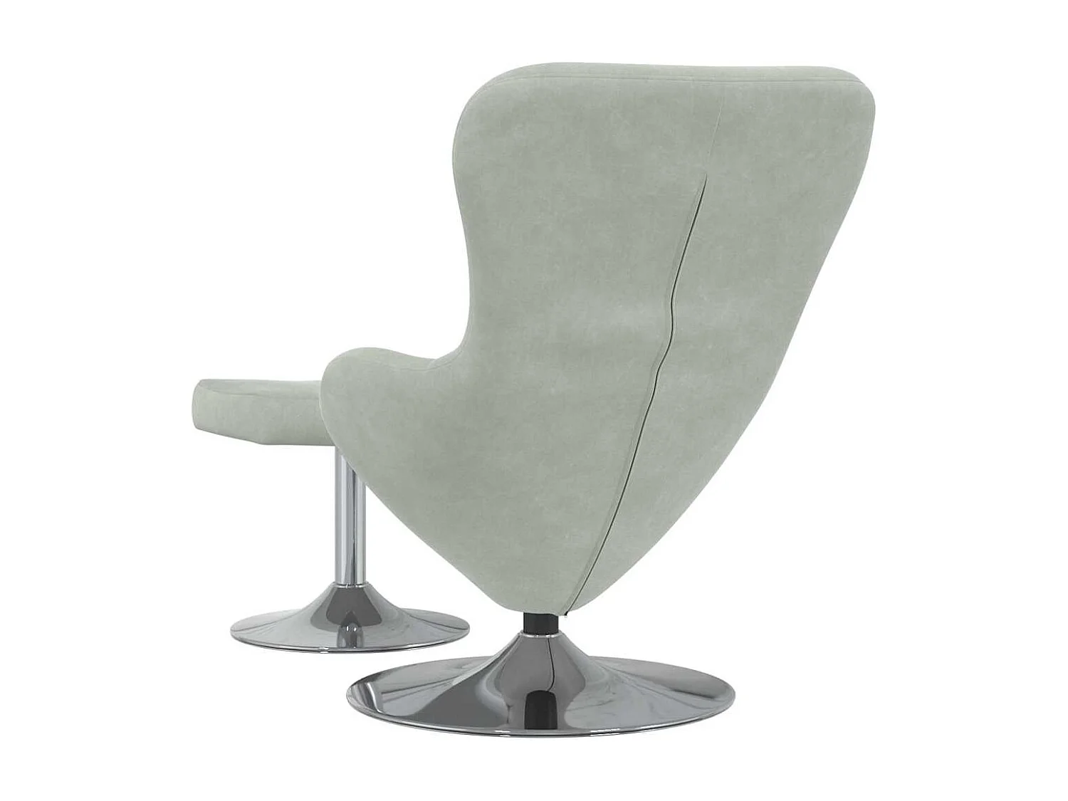Silla de relax | Sillón Huevo con Puff Gris claro 63x73x90 cm Terciopelo SHL4753
