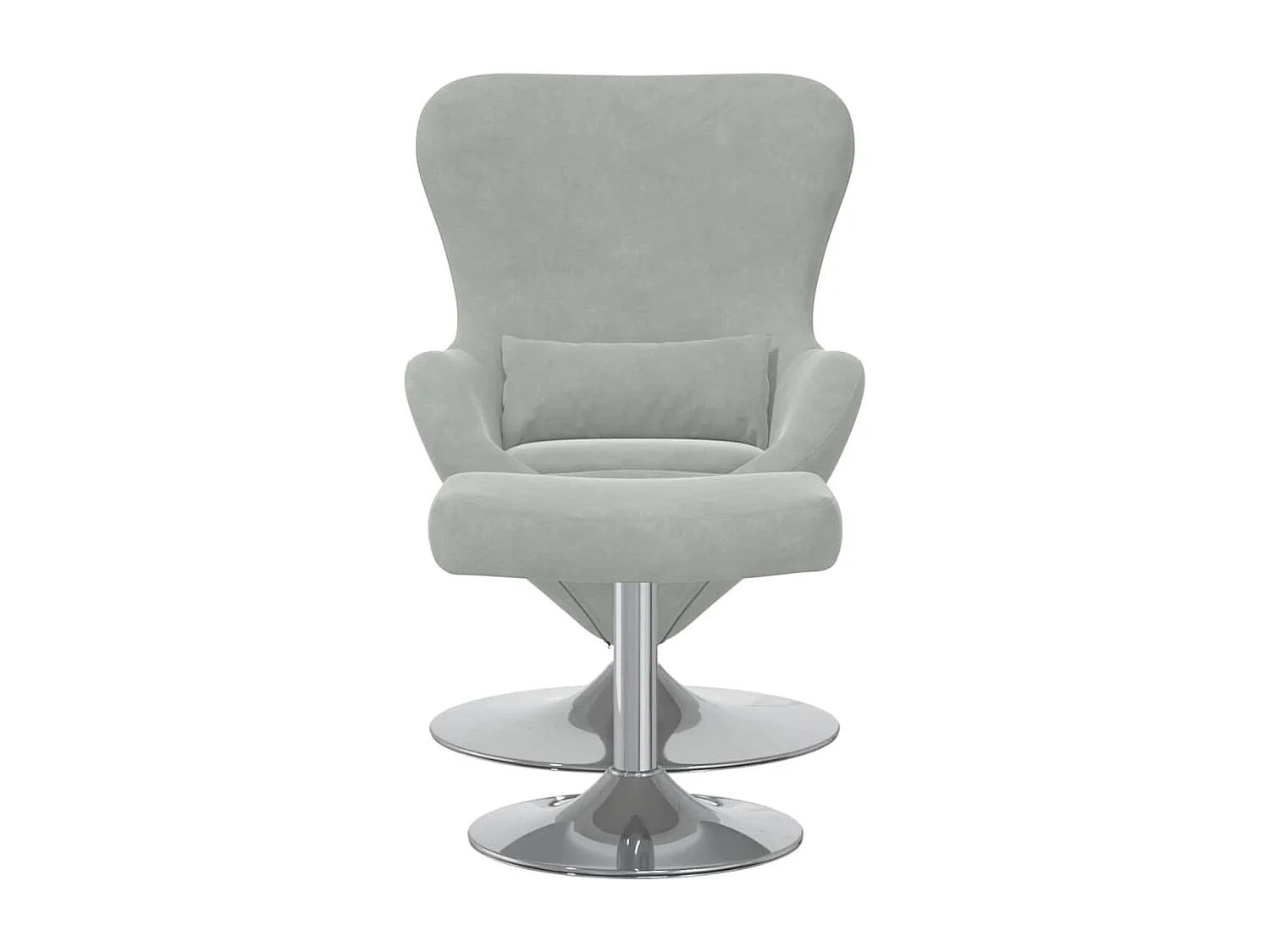 Fauteuil de Salon-Chaise-Fauteuil œuf avec repose-pieds Gris clair 63x73x90 cm Velours SHL3021