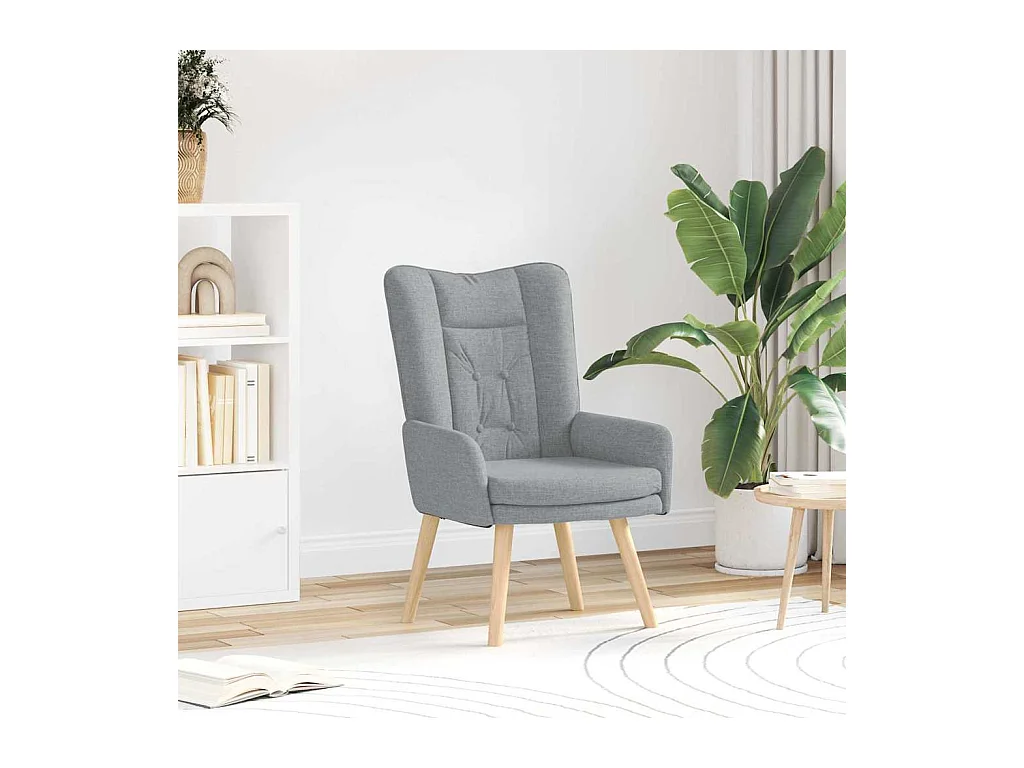 Sillón de relax | Silla Relax | Sillón de salón Gris claro 63x67x94 cm tela SHL3156