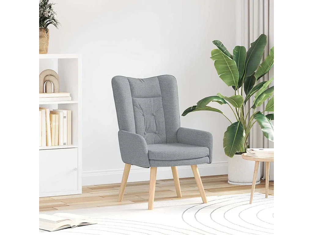 Fauteuil Salon-Chaise de relax Gris clair 63x67x94 cm tissu SHL1299