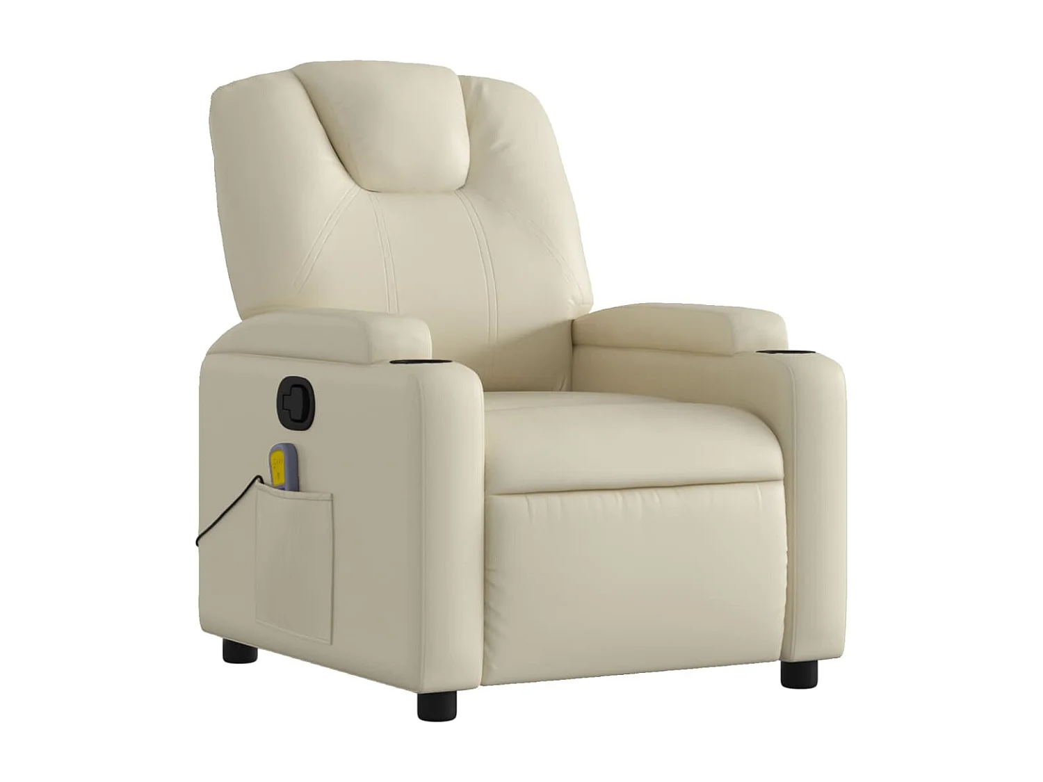 Fauteuil inclinable-Chaise de relax-Fauteuil de Massage crème similicuir SHL4841