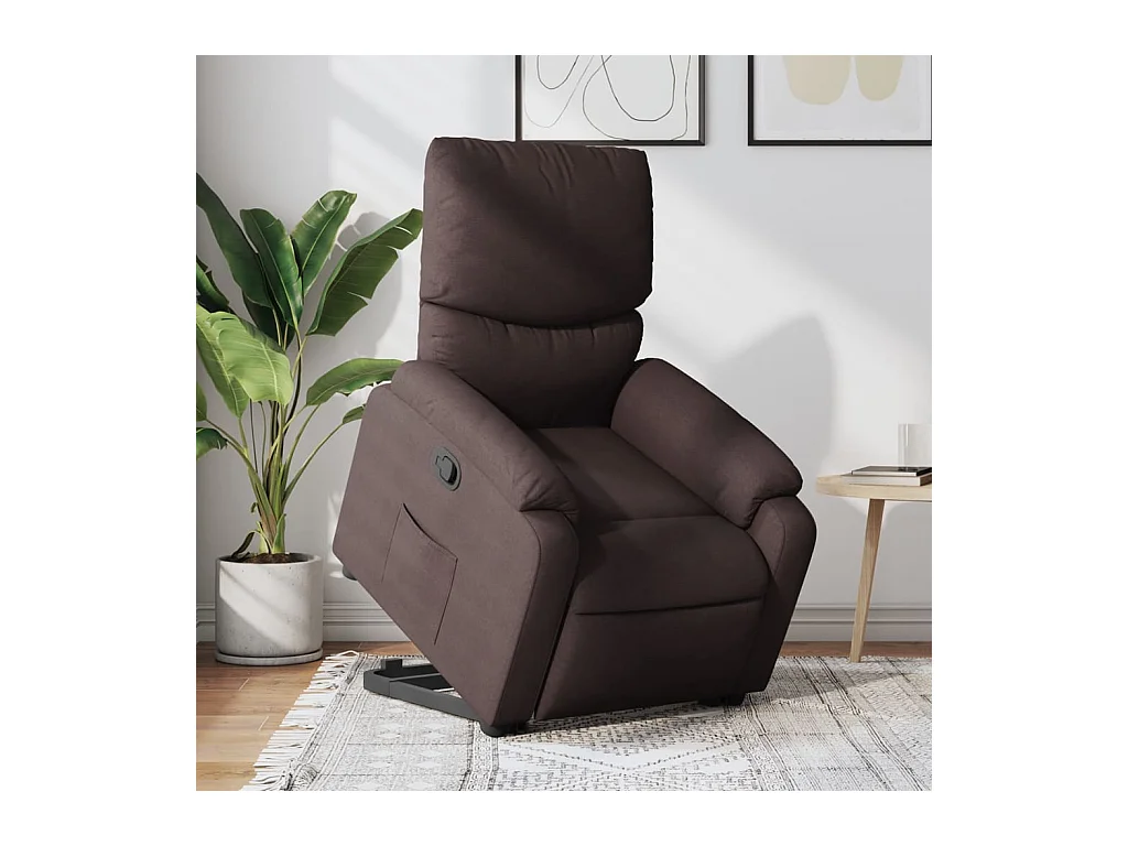 Fauteuil inclinable-Chaise de relax-Fauteuil salon marron foncé tissu SHL3161