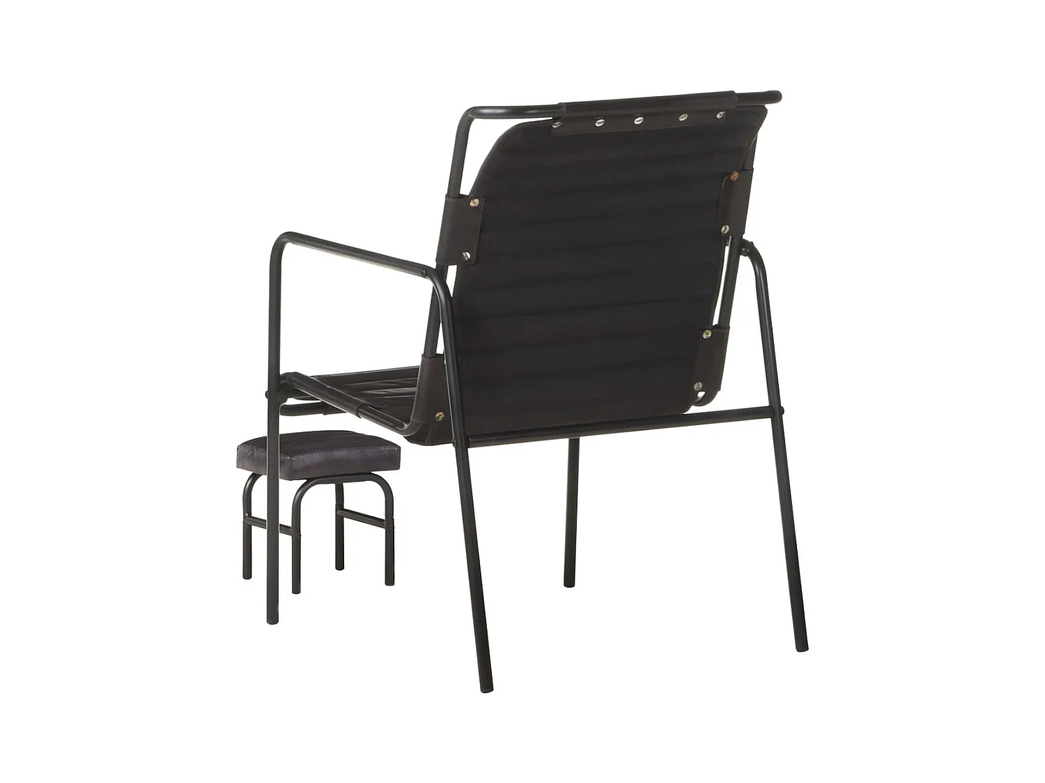 Fauteuil salon-Fauteuil de relaxation avec repose-pied Noir Cuir véritable SHL2736