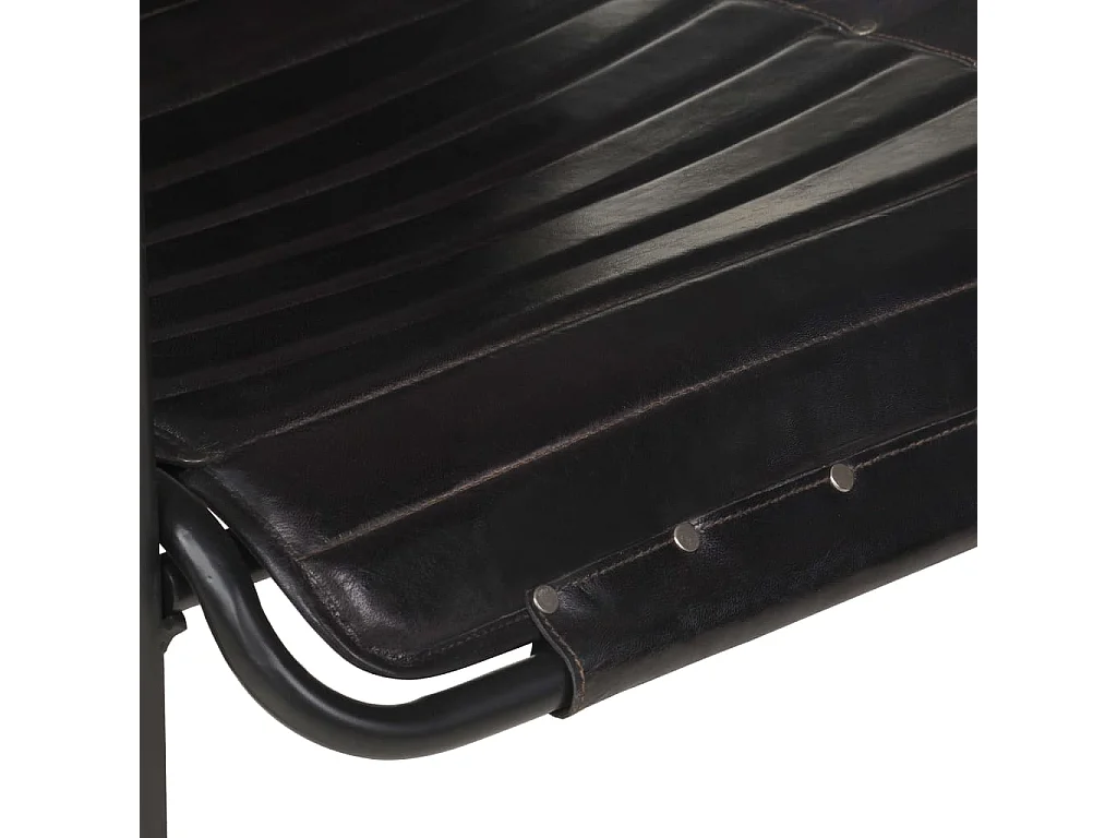 Relaxsessel mit Fußhocker Schwarz Echtleder SHL99409