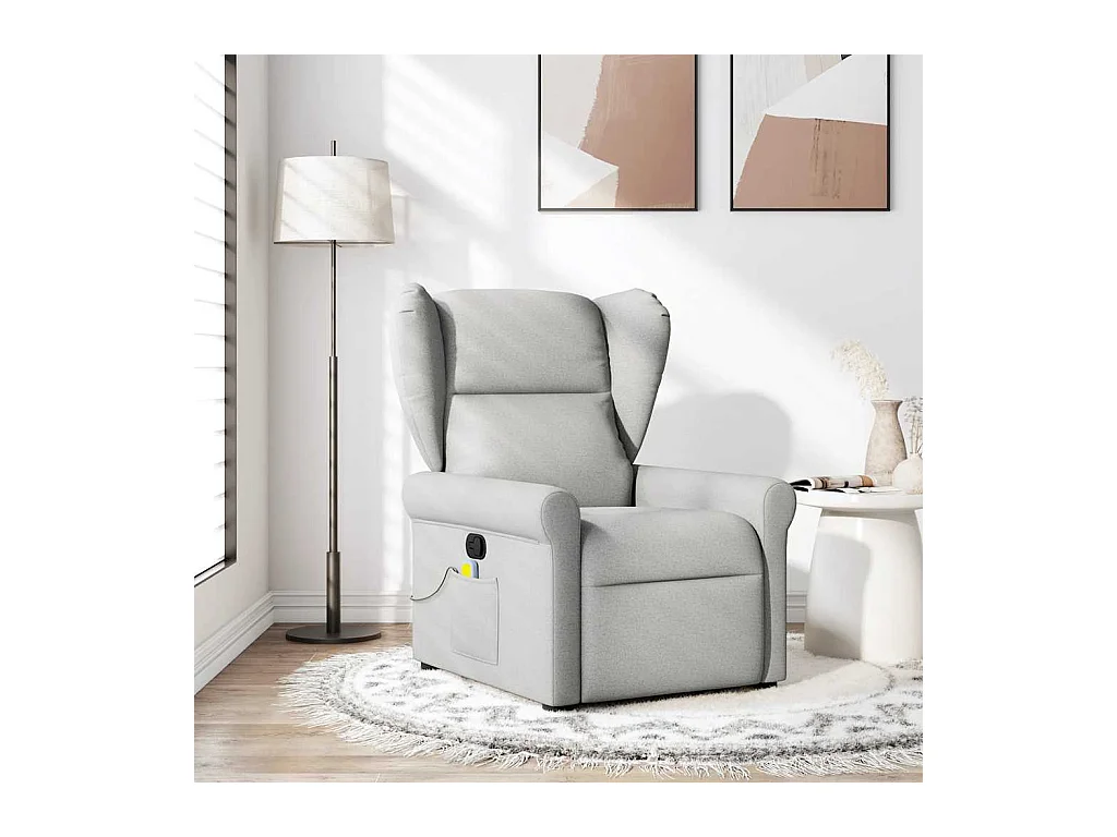 Sillón de salón | Silla | Sillón de masaje reclinable de tela gris nube SHL4994