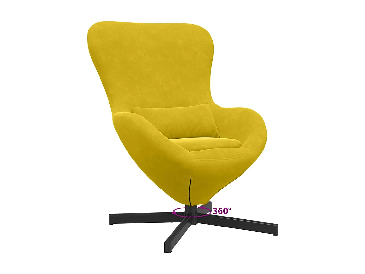Chaise de Salon-Fauteuil œuf Jaune Velours SHL5230