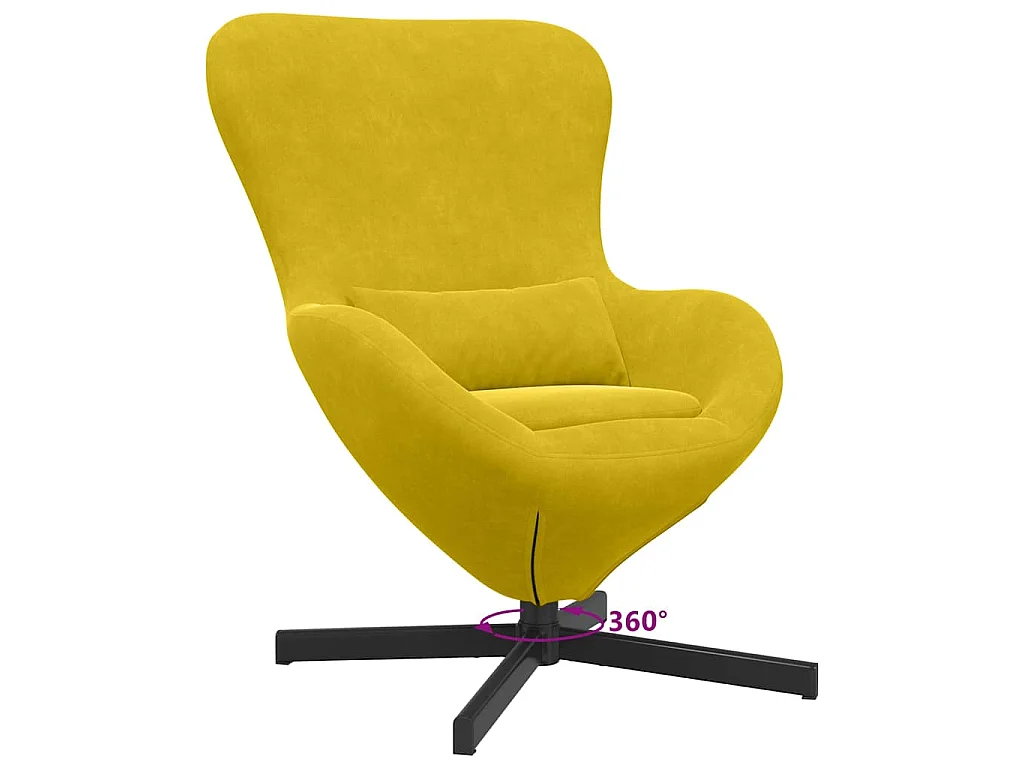 Sillón de relax | Sillón huevo Amarillo 63x73x90 cm Terciopelo SHL3510