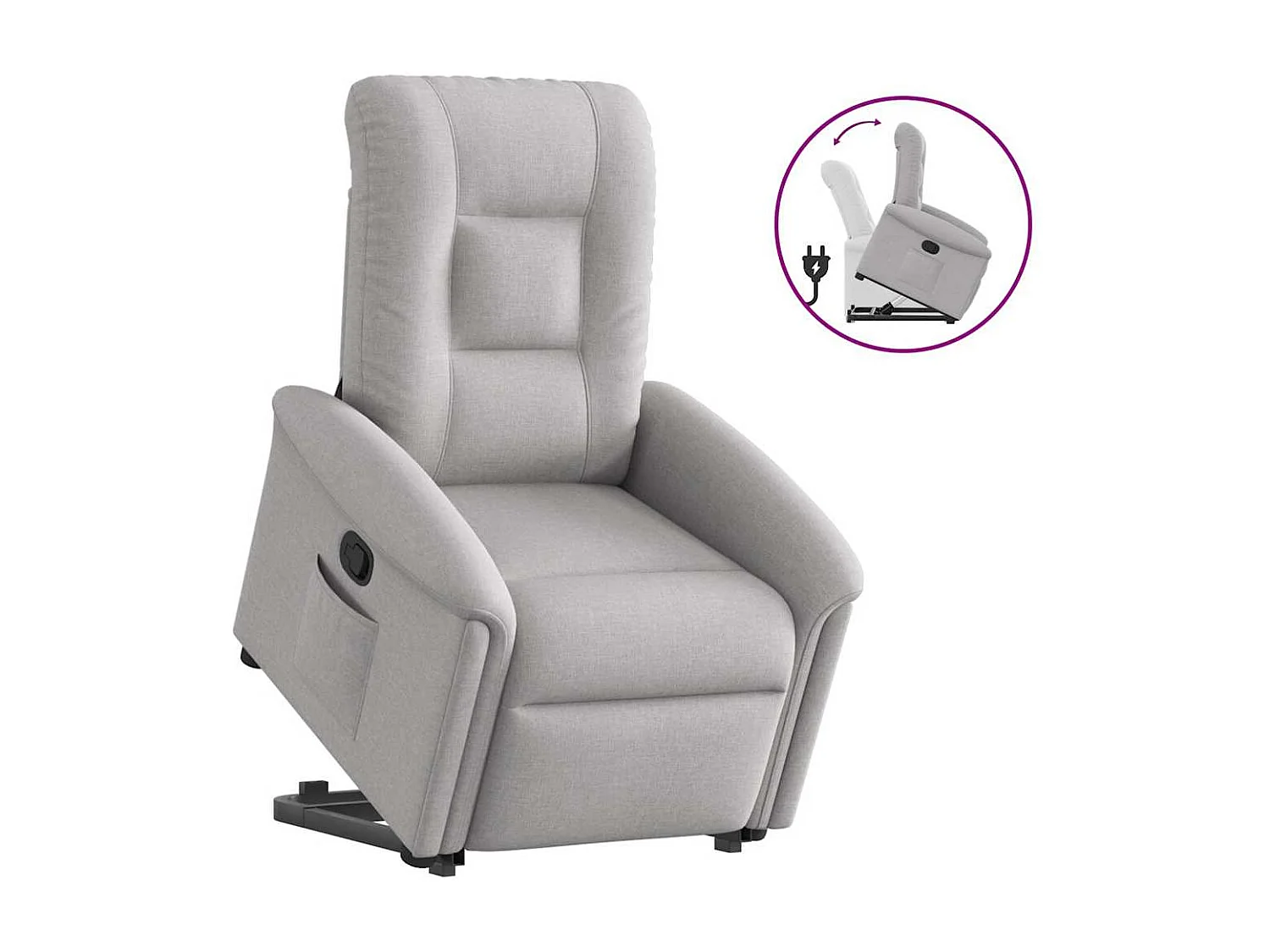 Sillón de relax | Silla | Sillón reclinable elevable de tela gris nube SHL2377