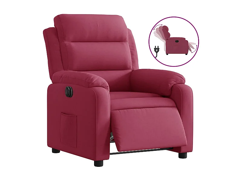 Sillón de relax | Silla | Sillón reclinable eléctrico de terciopelo rojo tinto SHL2453
