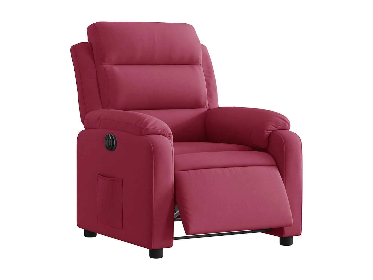 Fauteuil inclinable électrique-Chaise de relax-Fauteuil salon rouge bordeaux velours SHL3739