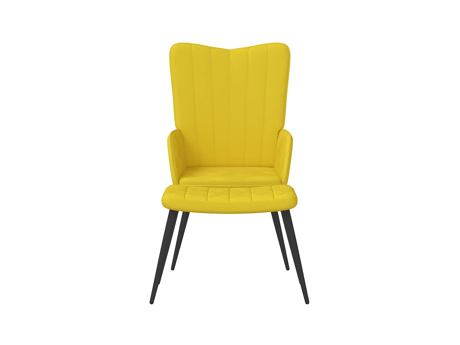 Sillón de relax | Silla de relax con taburete terciopelo amarillo mostaza SHL3096