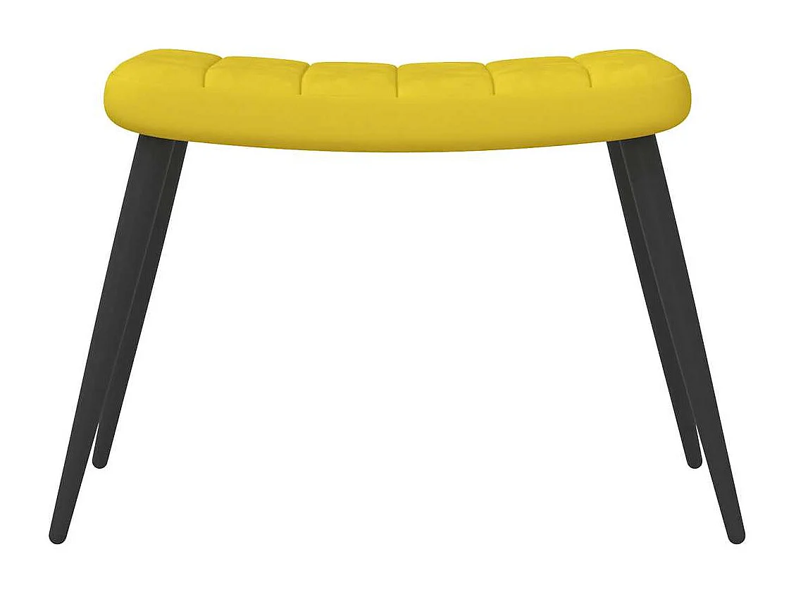 Relaxsessel mit Hocker | Lounge Sessel Senfgelb Samt SHL63723