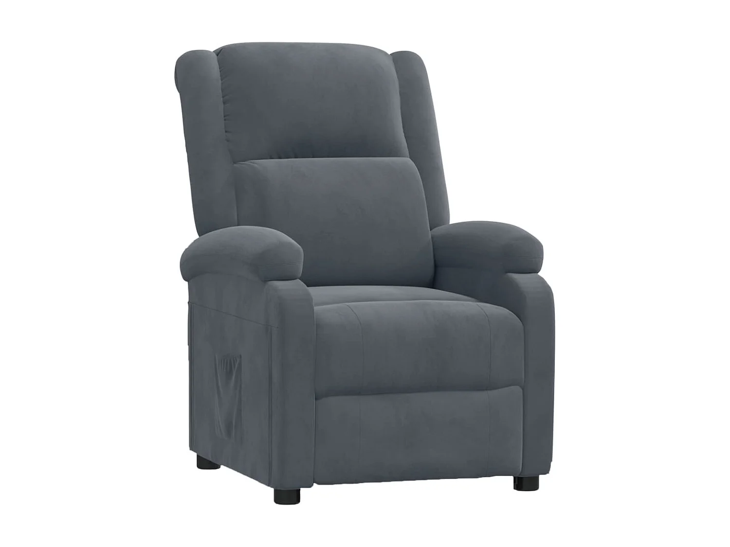 Fauteuil inclinable-Fauteuil de salon Gris foncé Velours SHL4601