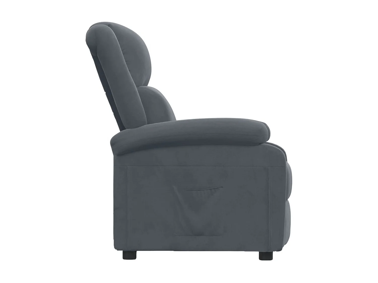 Fauteuil inclinable-Fauteuil de salon Gris foncé Velours SHL4601