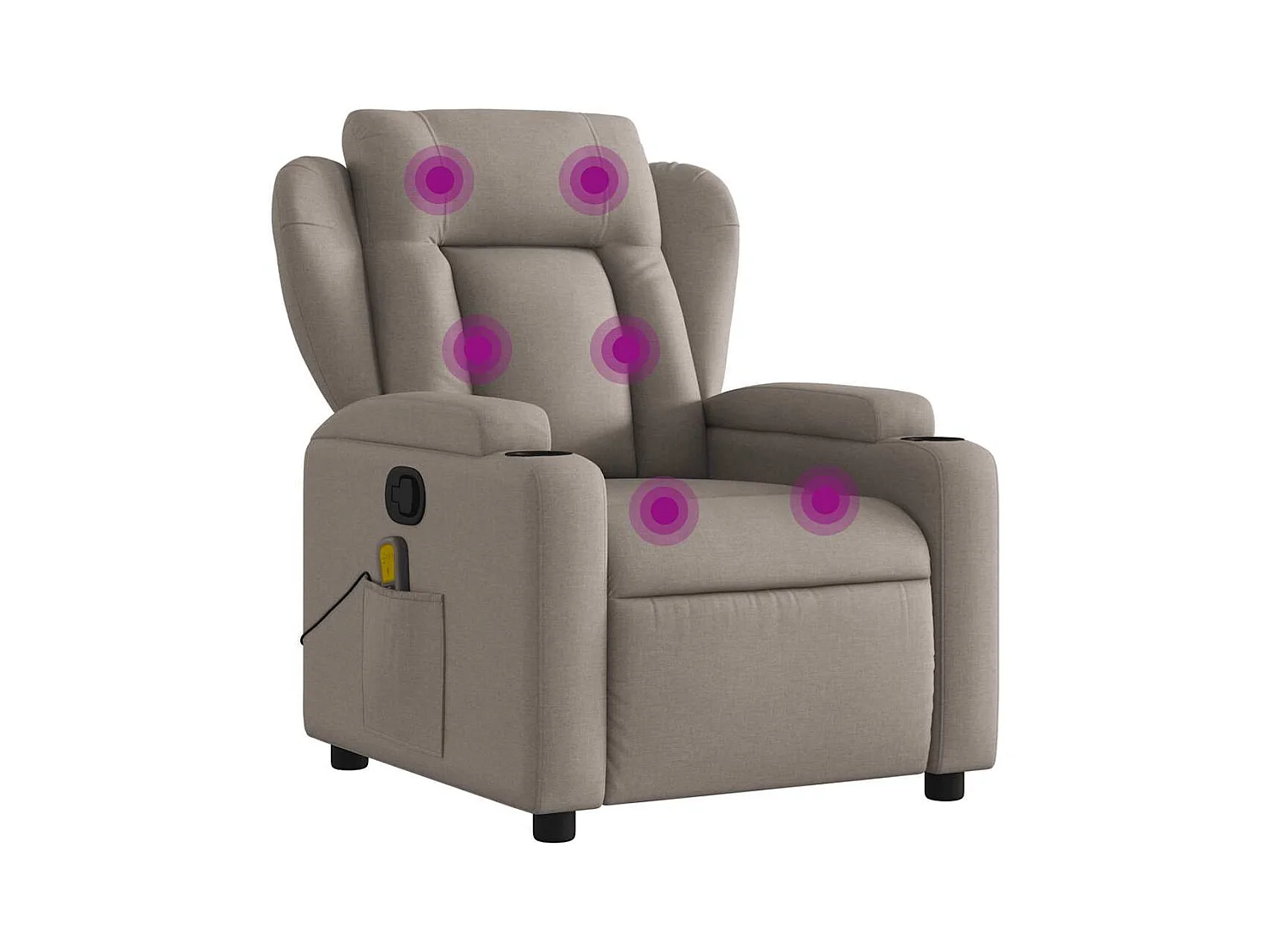 Fauteuil inclinable-Chaise de relax-Fauteuil de Massage Taupe Tissu SHL3421