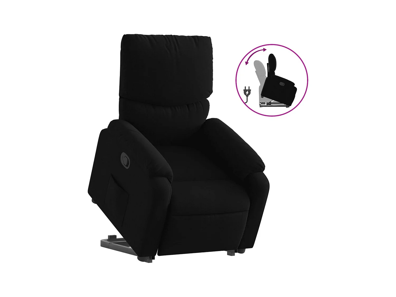 Fauteuil inclinable-Chaise de relax-Fauteuil salon noir tissu SHL1238