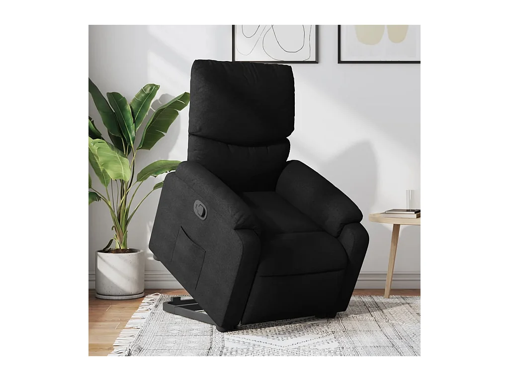 Sillón de relax | Silla | Sillón reclinable elevable tela negro SHL6708