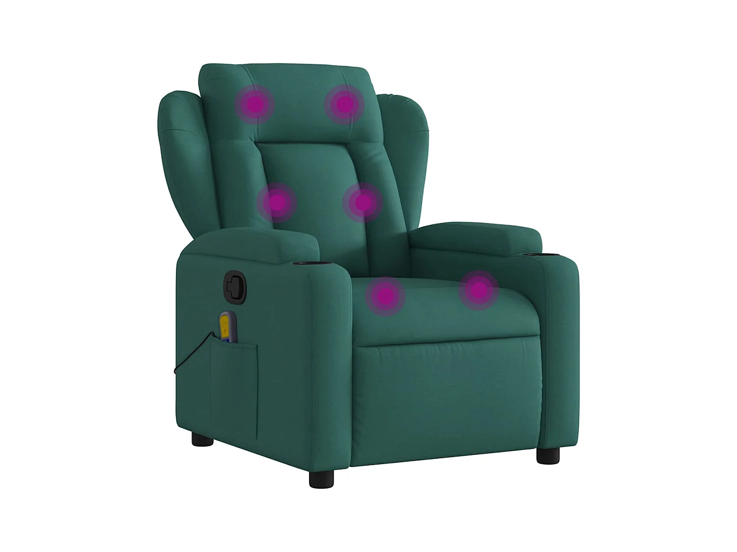 Fauteuil inclinable-Chaise de relax-Fauteuil de Massage vert foncé tissu SHL4701
