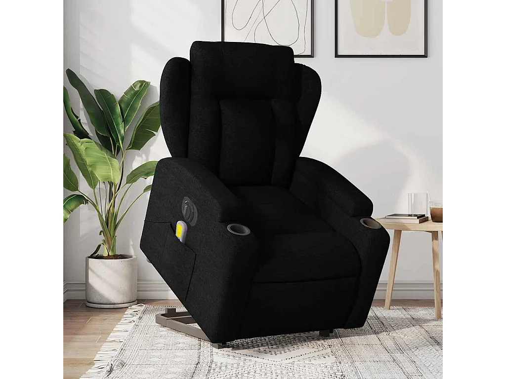 Fauteuil inclinable électrique-Chaise-Fauteuil de Massage Noir Tissu SHL2215