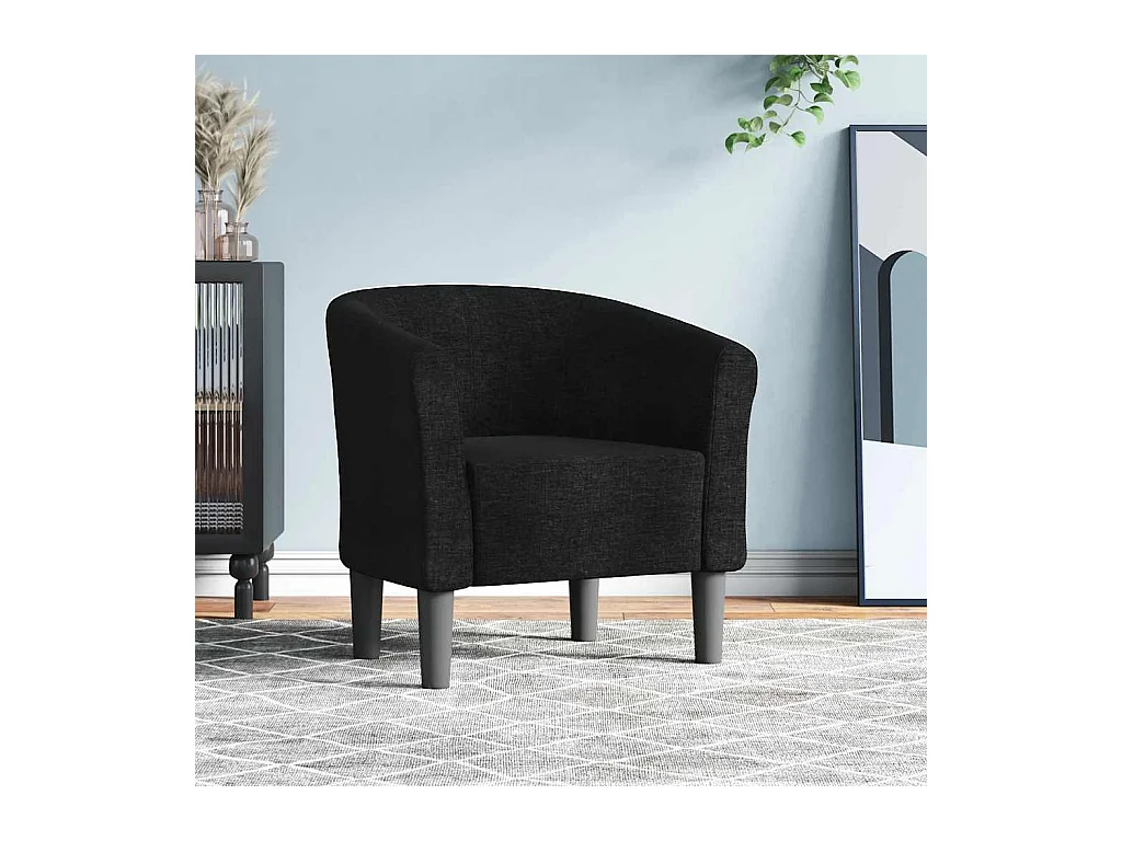 Sillón de salón | Silla de relax | Sillón de tela negra SHL9873