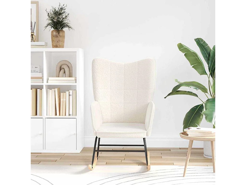 Fauteuil Salon-Chaise de relax Crème 61x78x98 cm tissu SHL1017