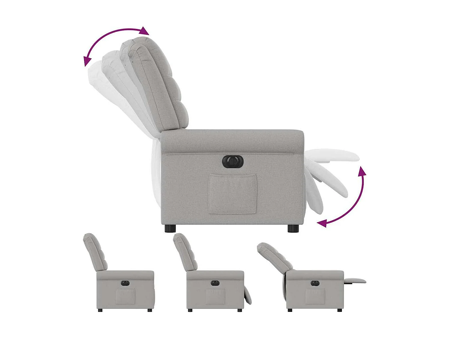 Sillón de relax | Silla | Sillón reclinable eléctrico de tela gris nube SHL2307