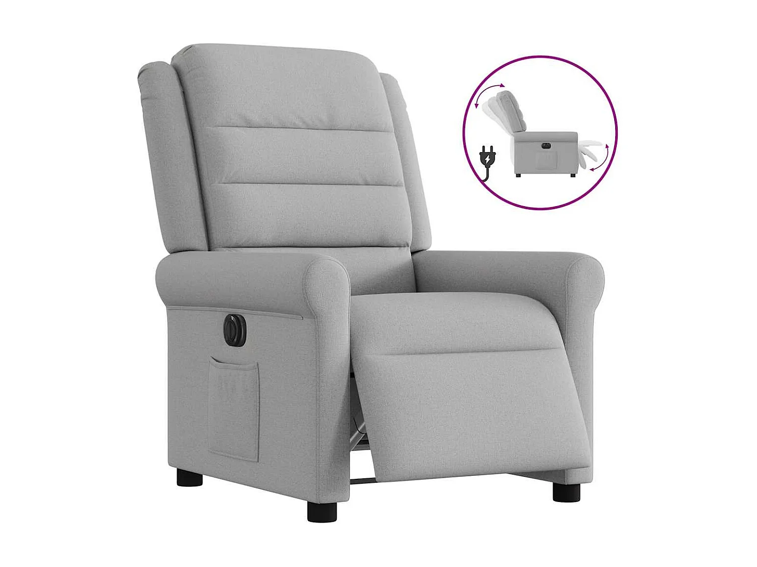 Sillón de relax | Silla | Sillón reclinable eléctrico de tela gris nube SHL2307