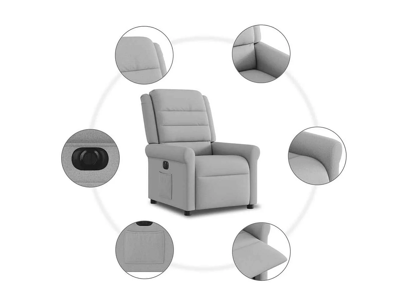 Sillón de relax | Silla | Sillón reclinable eléctrico de tela gris nube SHL2307