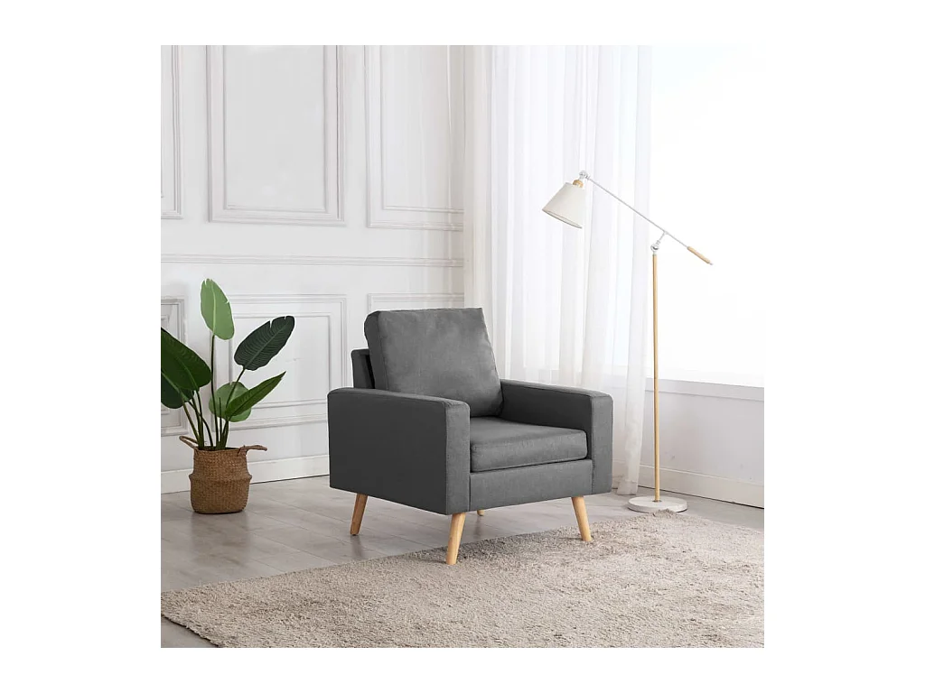 Sillón de salón | Silla de relax | Sillón de tela gris claro SHL3599