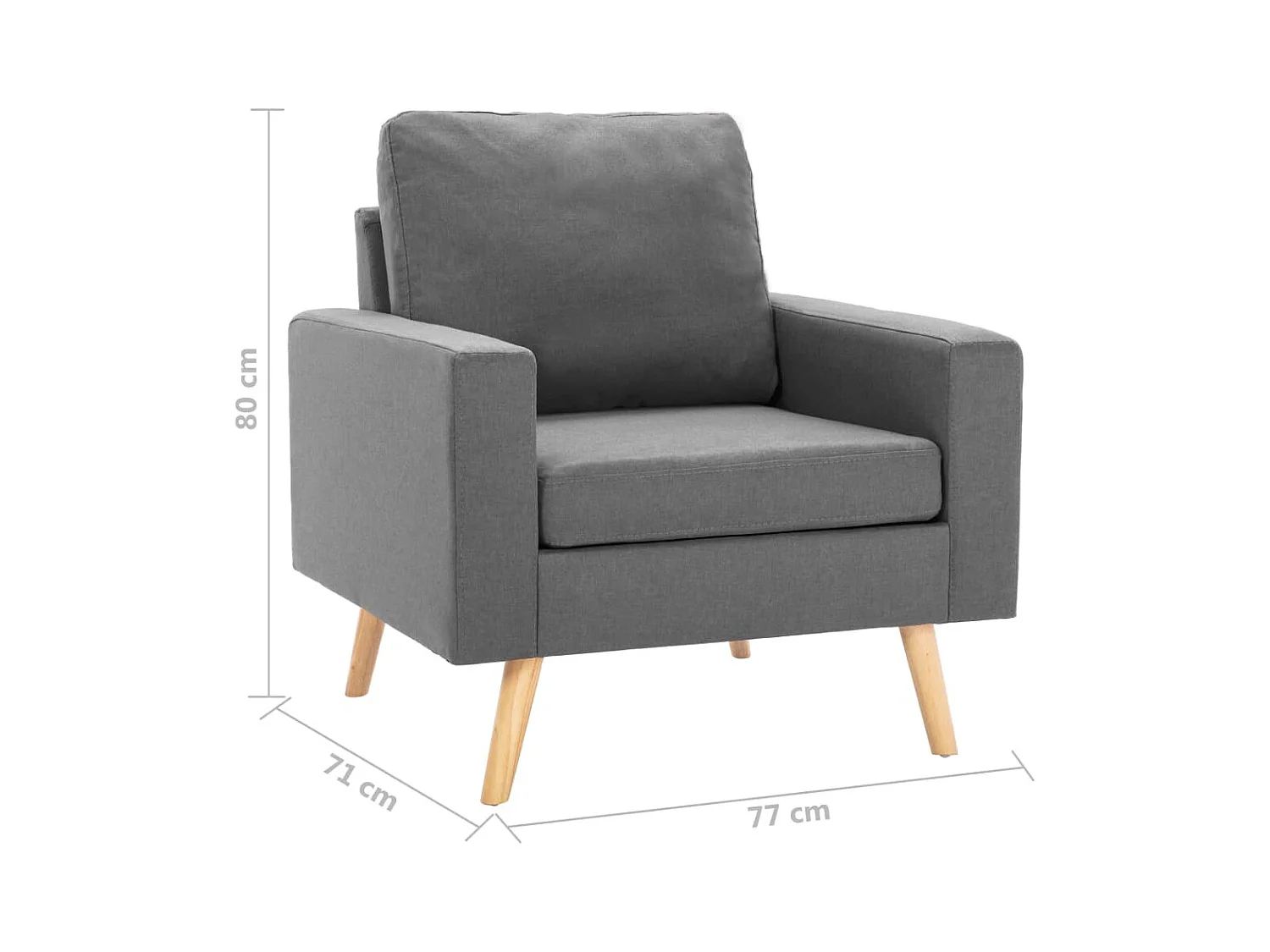 Sillón de salón | Silla de relax | Sillón de tela gris claro SHL3599