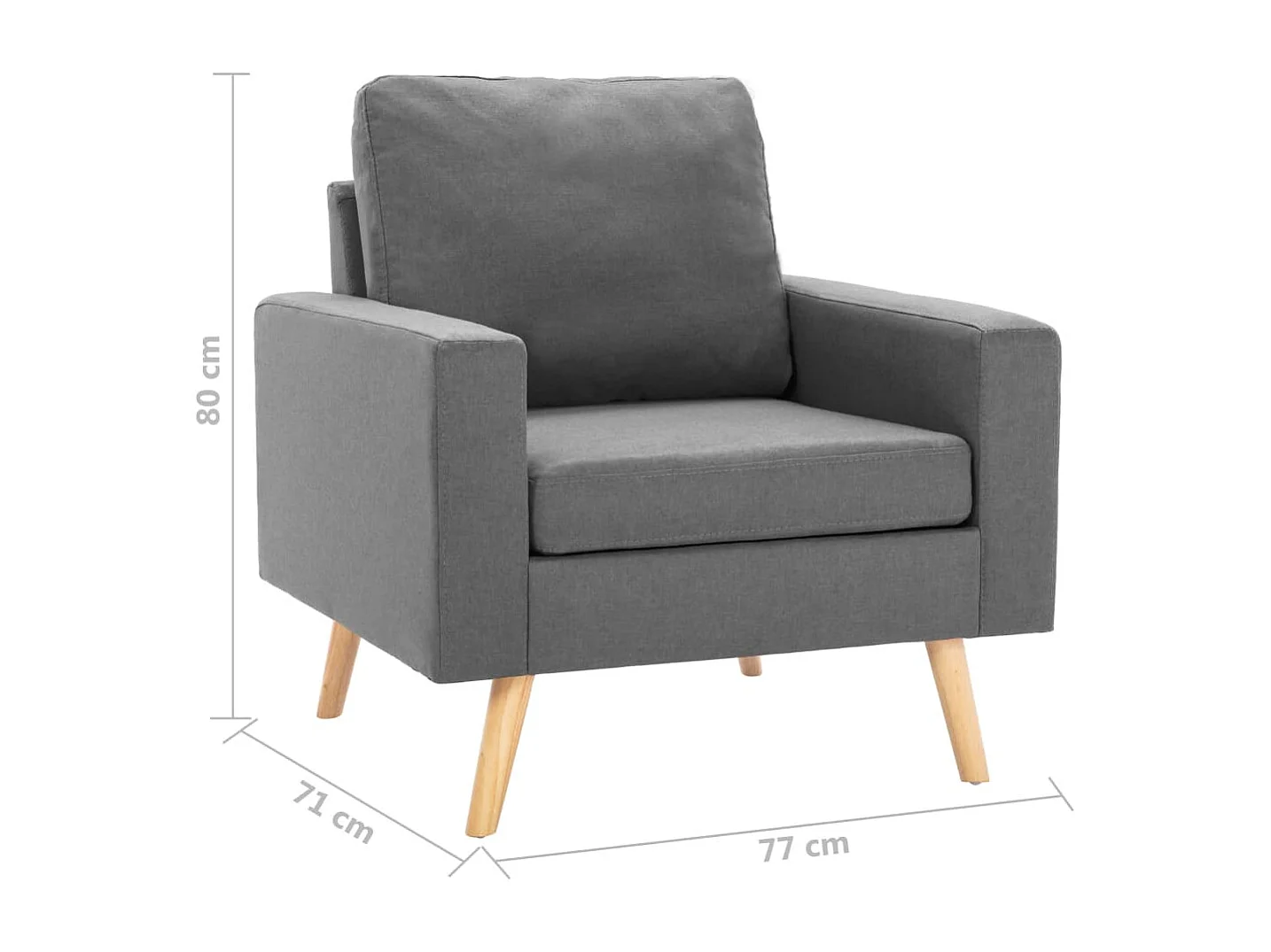 Sillón de salón | Silla de relax | Sillón de tela gris claro SHL3599