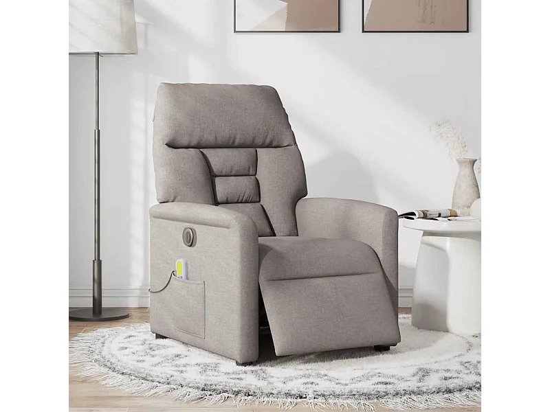 Sillón de relax | Sillón reclinable de masaje eléctrico tela gris taupe SHL2137